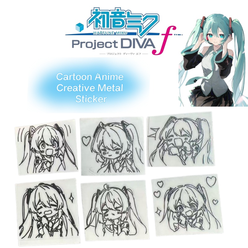 Laptop Accessories Kit - Stiker logam karakter anime kartun Hatsune