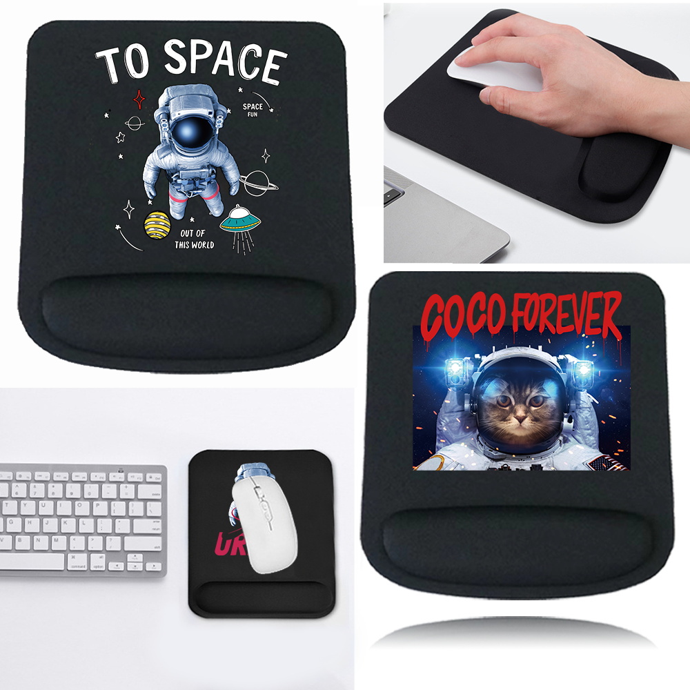 Laptop Accessories For Wrist Support - Alas Mouse Hitam Seri Astronot untuk