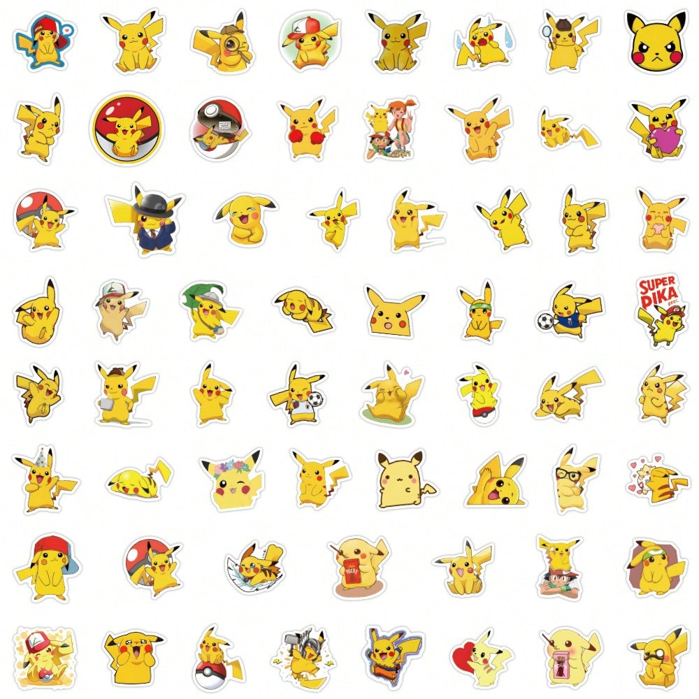 60/100pcs Stiker Anime Pokemon - Laptop Accessories Kit ulasan dan harga