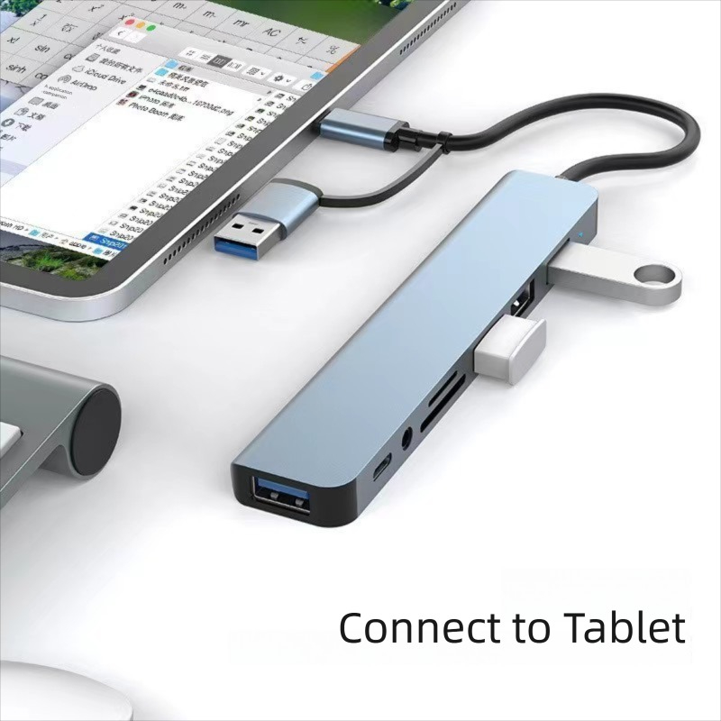 8 in 2 Port USB C Splitter USB - Laptop Accessories Hub ulasan dan harga
