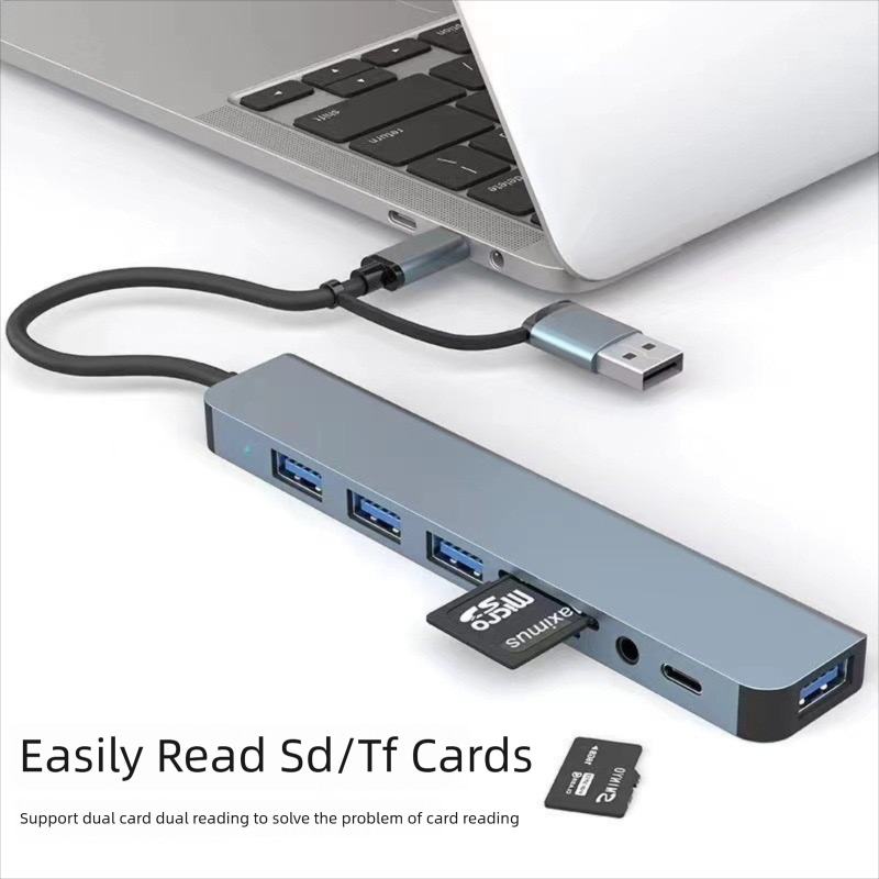 8 in 2 Port USB C Splitter USB - Laptop Accessories Hub ulasan dan harga