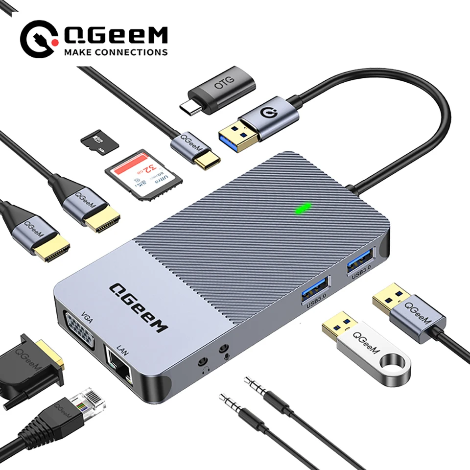 QGeeM USB 3.0 Docking Station, - Laptop Accessories Hub ulasan dan harga