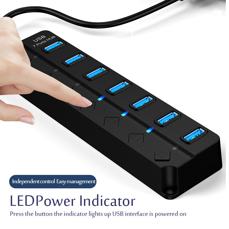 Adaptor Daya USB 3.0 4/7 Port, - Laptop Accessories Hub ulasan dan harga