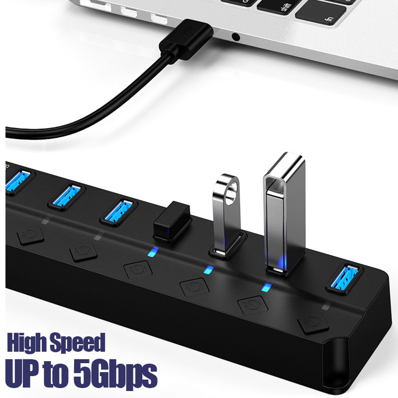 Adaptor Daya USB 3.0 4/7 Port, - Laptop Accessories Hub ulasan dan harga
