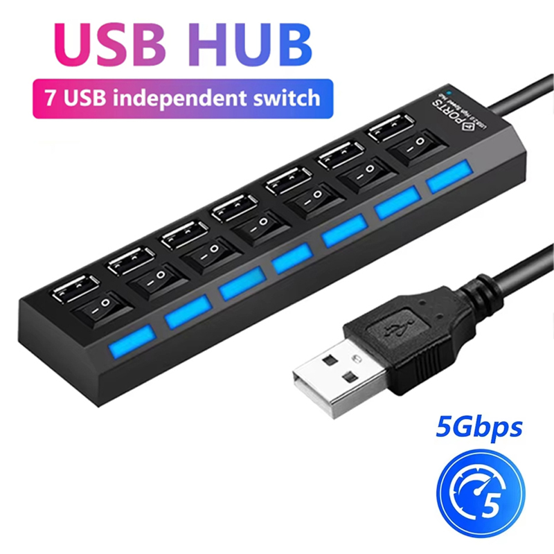 Pemisah Hub USB 2.0 7 Port unt - Laptop Accessories Hub ulasan dan harga